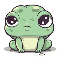 süß Karikatur Frosch. Vektor Illustration isoliert auf ein Weiß Hintergrund.