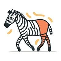 Zebra Gekritzel Vektor Illustration. Hand gezeichnet Zebra.