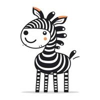 Zebra Karikatur Charakter. Vektor Illustration. süß Karikatur Tier.