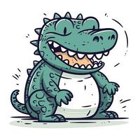 söt tecknad serie krokodil. vektor illustration av en krokodil.