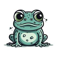 süß Karikatur Frosch. Vektor Illustration isoliert auf ein Weiß Hintergrund.