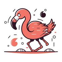 flamingo vektor illustration. flamingo platt linje ikon.