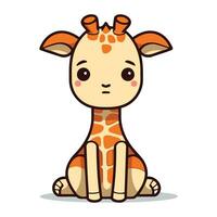 süß Giraffe Karikatur Maskottchen Charakter Vektor Illustration.