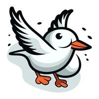 Illustration von ein süß Karikatur Vogel isoliert auf ein Weiß Hintergrund. vektor