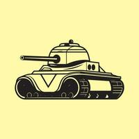 tecknad serie tank logotyp vektor, design och illustration vektor