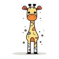 söt giraff tecknad serie karaktär vektor illustration på vit bakgrund.