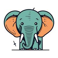 söt tecknad serie elefant. vektor illustration i klotter stil.
