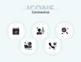 Coronavirus Glyphe Symbol Pack 5 Symbol Design. finden. Temperatur. Browser. krank. Fieber vektor