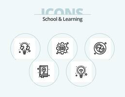 skola och inlärning linje ikon packa 5 ikon design. . webb. styrelse. utbildning. diplom vektor
