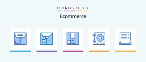 e-handel blå 5 ikon packa Inklusive . kontanter. mottagande. kontanter. kreativ ikoner design vektor