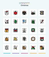 kreativ Weihnachten 25 Linie gefüllt Symbol Pack eine solche wie Geschenk. Weihnachten. Feier. Karte. Haus vektor