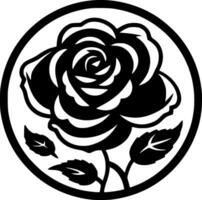 Rose - - schwarz und Weiß isoliert Symbol - - Vektor Illustration