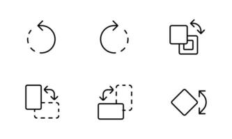 Drehung Pfeile Symbol Vektor Illustration. Zyklus Pfeil Symbol einstellen zum Netz und App. dünn Linie Pfeil Symbole. editierbar Schlaganfall, aktualisieren Symbol