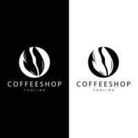 Kaffee Geschäft Logo, schwarz Kaffee Bohne Design Vektor trinken einfach Symbol Illustration Vorlage