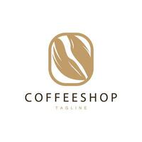Kaffee Geschäft Logo, schwarz Kaffee Bohne Design Vektor trinken einfach Symbol Illustration Vorlage