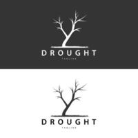 Dürre Logo, trocken Baum Logo Design mit einfach, minimalistisch und modern Vektor Linie Stil