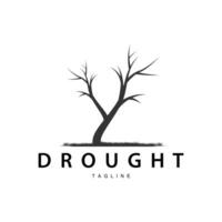 Dürre Logo, trocken Baum Logo Design mit einfach, minimalistisch und modern Vektor Linie Stil