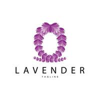 lavendel- logotyp, hand dragen bröllop växt design, vektor lavendel- växt parfym illustration design