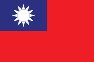 taiwan republik av Kina flagga vektor illustration med officiell färger och exakt andel