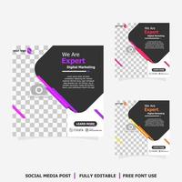 Social-Media-Post für digitales Marketing im Stil neun vektor