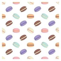 färgglada sömlösa mönster med macarons vektor