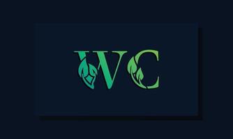 initial wc -logotyp i minimal stil vektor