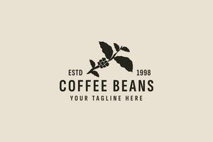 Jahrgang Stil Kaffee Bohnen Logo Vektor Symbol Illustration
