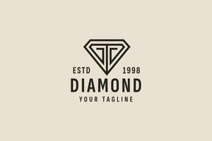 Jahrgang Stil Diamant Logo Vektor Symbol Illustration