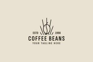 årgång stil kaffe bönor logotyp vektor ikon illustration