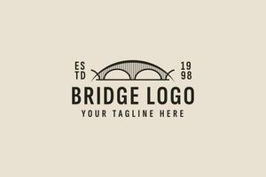 årgång stil bro logotyp vektor ikon illustration