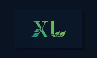 minimal leaf style initial xl logo vektor