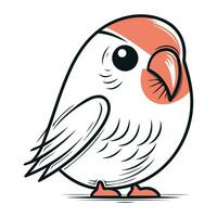 Vektor Illustration von ein süß Karikatur Papagei isoliert auf Weiß Hintergrund.