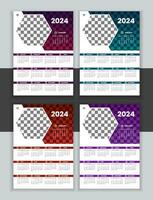 Vektor 2024 Kalender Design Vorlage zum Sie Unternehmen Mauer Kalender