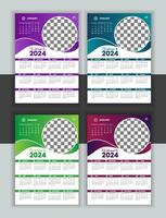 Vektor 2024 Kalender Design Vorlage zum Sie Unternehmen Mauer Kalender