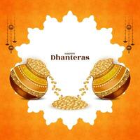 glücklich Dhanteras indisch Festival traditionell Feier Hintergrund vektor