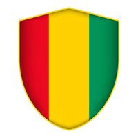 guinea flagga i skydda form. vektor illustration.