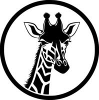 giraff, svart och vit vektor illustration