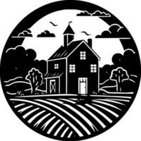 Bauernhaus - - schwarz und Weiß isoliert Symbol - - Vektor Illustration