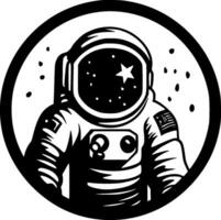 Astronaut - - schwarz und Weiß isoliert Symbol - - Vektor Illustration