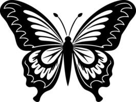 Schmetterling - - schwarz und Weiß isoliert Symbol - - Vektor Illustration