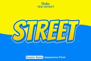 Straße Text bewirken mit Spaß Gelb Stil und editierbar vektor