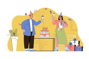 Geburtstagsfeierkonzept für Website und mobile Website vektor