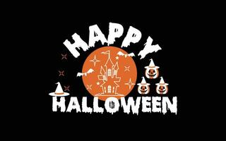 glad halloween t-shirt design gratis vektor