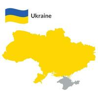 Karte von Ukraine mit Ukraine National Flagge vektor