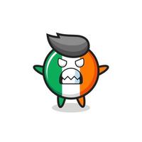 ilsket uttryck för Irlands flaggmaskot maskot karaktär vektor
