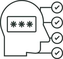 künstlich Intelligenz Symbol Symbol Vektor Bild. Illustration von das Gehirn Roboter Lernen Mensch Clever Algorithmus Design Bild.