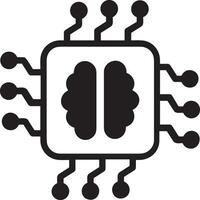 künstlich Intelligenz Symbol Symbol Vektor Bild. Illustration von das Gehirn Roboter Lernen Mensch Clever Algorithmus Design Bild.