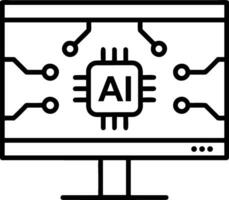 künstlich Intelligenz Symbol Symbol Vektor Bild. Illustration von das Gehirn Roboter Lernen Mensch Clever Algorithmus Design Bild.