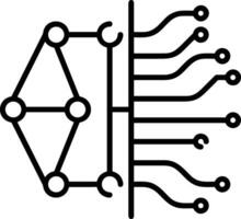 artificiell intelligens ikon symbol vektor bild. illustration av de hjärna robot inlärning mänsklig smart algoritm design bild.