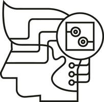 künstlich Intelligenz Symbol Symbol Vektor Bild. Illustration von das Gehirn Roboter Lernen Mensch Clever Algorithmus Design Bild.